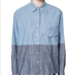 Zara Colorblock Chambray Shirt